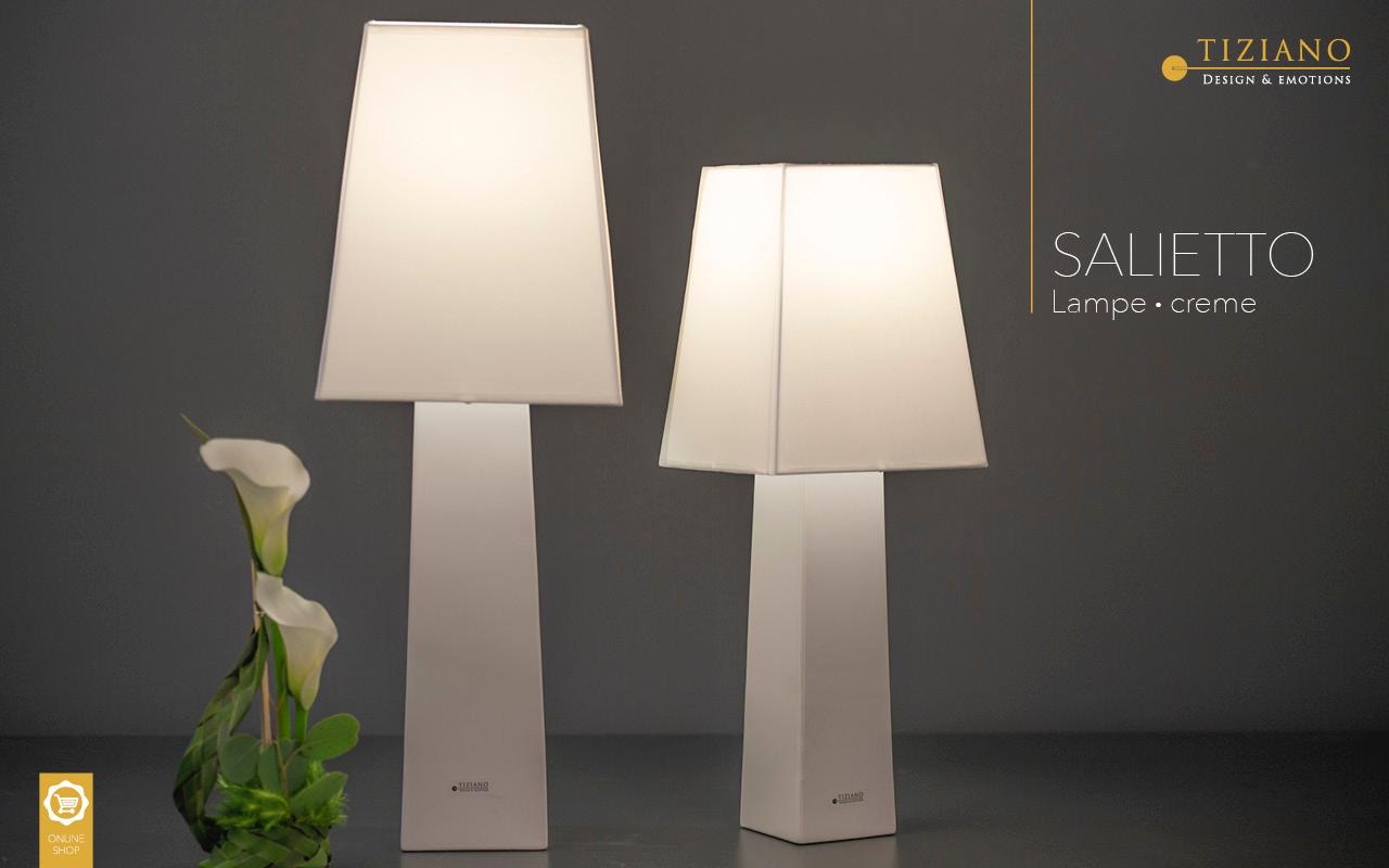 Zwei Tiziano-Designlampen in Creme